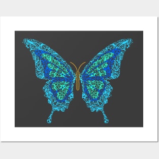 Winter butterfly mandala Posters and Art